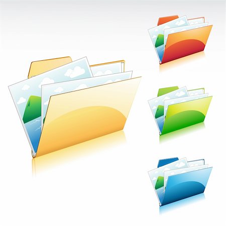 A colorful 3D folder image icon set Stock Photo - Budget Royalty-Free & Subscription, Code: 400-04325284