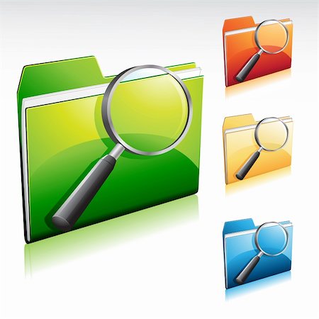 A colorful 3D folder search icon set Stock Photo - Budget Royalty-Free & Subscription, Code: 400-04325288