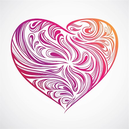 Love illustration with floral/curvy pattern Stock Photo - Budget Royalty-Free & Subscription, Code: 400-04325283