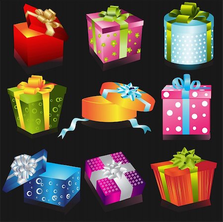 Different vector gifts illustration Stock Photo - Budget Royalty-Free & Subscription, Code: 400-04325368