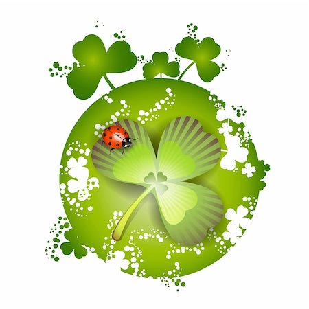 simsearch:400-05894214,k - St. Patrick's Day card design and clover and ladybug Stock Photo - Budget Royalty-Free & Subscription, Code: 400-04325363