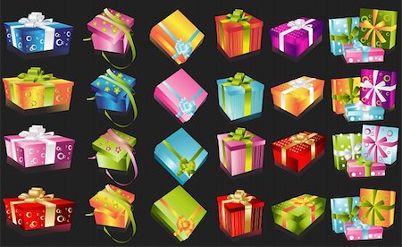Different vector gifts illustration Stock Photo - Budget Royalty-Free & Subscription, Code: 400-04325393