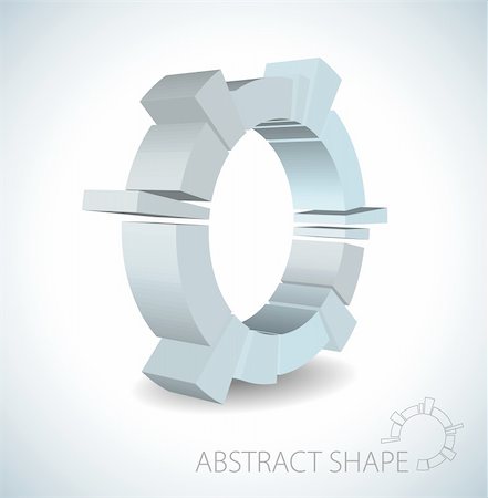 Light blue abstract 3D shape on light background Stock Photo - Budget Royalty-Free & Subscription, Code: 400-04325461