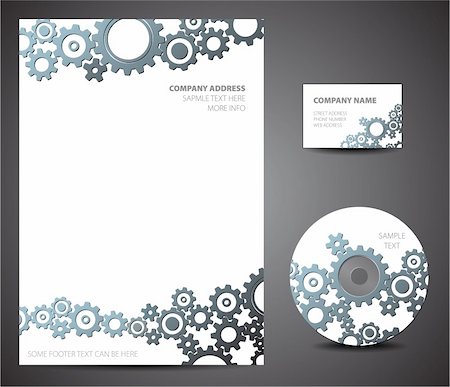 Design template set - business card, cd, paper Stock Photo - Budget Royalty-Free & Subscription, Code: 400-04325490