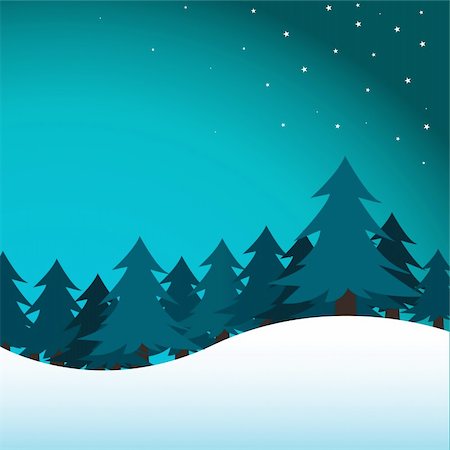 pine abstract - vector illustration of a winter landscape Stock Photo - Budget Royalty-Free & Subscription, Code: 400-04325625