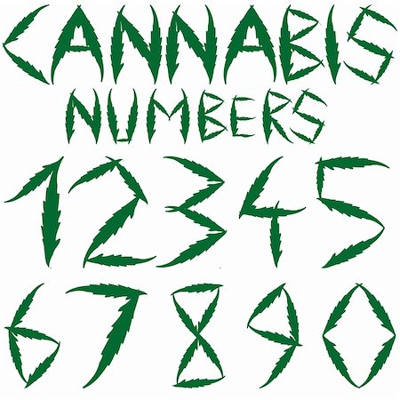 simsearch:400-08289916,k - cannabis numbers against white background, abstract vector art illustration Photographie de stock - Aubaine LD & Abonnement, Code: 400-04325664