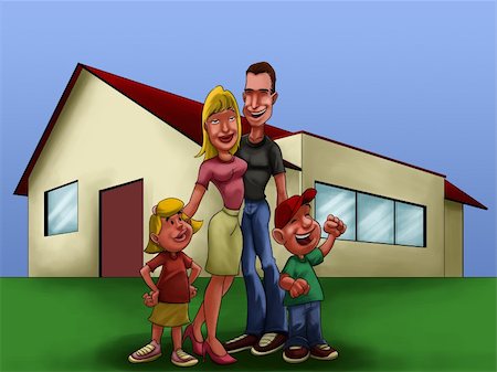 simsearch:400-04594724,k - a happy family in front their new house Stock Photo - Budget Royalty-Free & Subscription, Code: 400-04325732