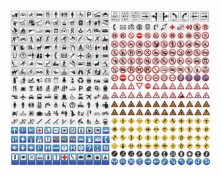 danger pictograms - You can find all traffic signs you will even need in this set of 430 individual elements. Stock Photo - Budget Royalty-Free & Subscription, Code: 400-04325852