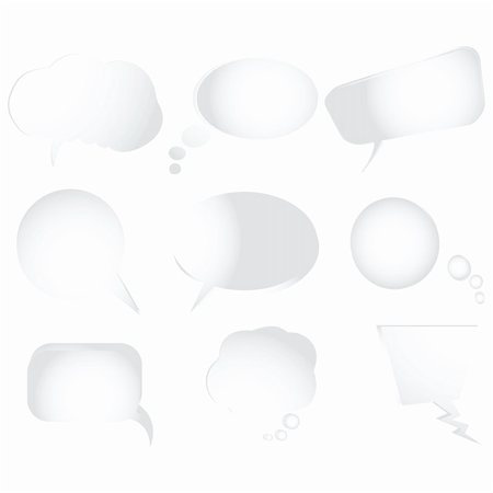simsearch:400-05668037,k - Collection of stylized text bubbles, vector isolated objects on white, abstract art illustration Stock Photo - Budget Royalty-Free & Subscription, Code: 400-04325891