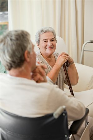 Senior couple talking in a hospital room Stock Photo - Budget Royalty-Free & Subscription, Code: 400-04326104