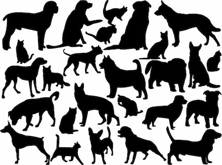 cats and dogs - vector Stock Photo - Budget Royalty-Free & Subscription, Code: 400-04326164