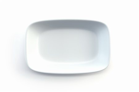 isolated empty ceramic plate, 3d render Stock Photo - Budget Royalty-Free & Subscription, Code: 400-04326292