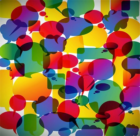 Colorful background made from speech bubbles Stock Photo - Budget Royalty-Free & Subscription, Code: 400-04326498