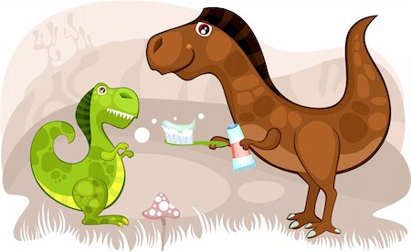 simsearch:400-06327889,k - vector illustration of cute dinos Photographie de stock - Aubaine LD & Abonnement, Code: 400-04326535