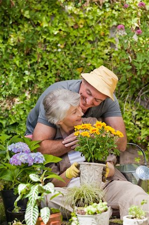 Senior couple working in the garden Stock Photo - Budget Royalty-Free & Subscription, Code: 400-04326737