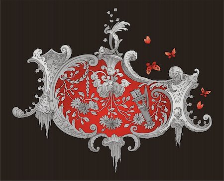 Red and Grey Royal Ornament vector Stock Photo - Budget Royalty-Free & Subscription, Code: 400-04326889
