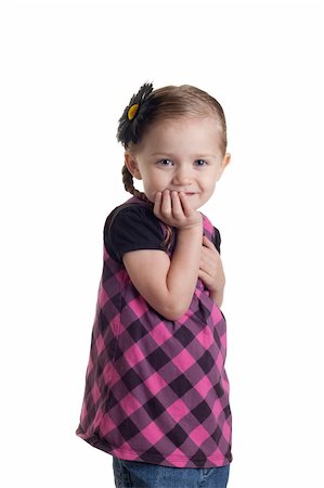 strotter13 (artist) - An adorable young toddler girl standing with her hand under her chin. Stock Photo - Budget Royalty-Free & Subscription, Code: 400-04326990