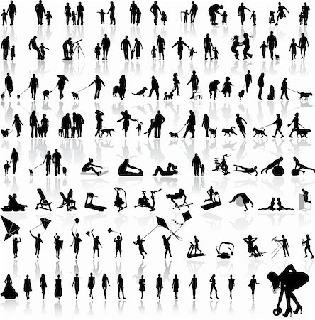 Vector illustration of fitness silhouettes Foto de stock - Super Valor sin royalties y Suscripción, Código: 400-04327047