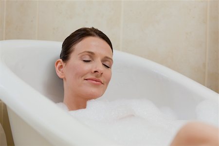 Beautiful woman taking a bath Stock Photo - Budget Royalty-Free & Subscription, Code: 400-04327343