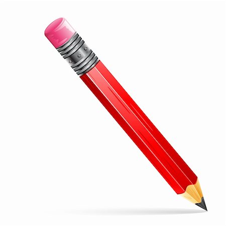 simsearch:400-05294430,k - illustration of pencil on isolated white background Fotografie stock - Microstock e Abbonamento, Codice: 400-04327523