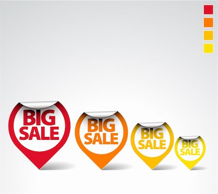 simsearch:400-05066572,k - Colorful Round Labels / stickers for big sale Foto de stock - Royalty-Free Super Valor e Assinatura, Número: 400-04327868