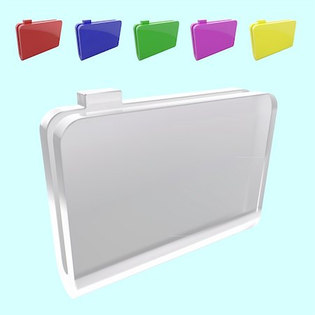 red and blue folder icon - a vector collection of 3d plastic folders Stock Photo - Budget Royalty-Free & Subscription, Code: 400-04327934