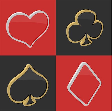 solitaire - a vector set of 3d card symbols Stock Photo - Budget Royalty-Free & Subscription, Code: 400-04327932