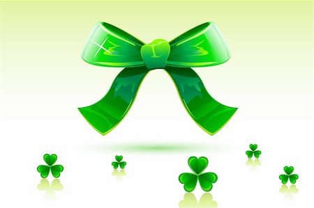 simsearch:400-06570489,k - illustration of green bow with clover leaf of saint patrick's day Stock Photo - Budget Royalty-Free & Subscription, Code: 400-04328201