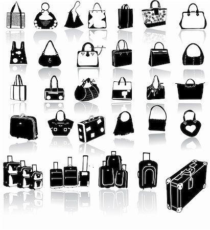 Travel suitcase and bag vector Stock Photo - Budget Royalty-Free & Subscription, Code: 400-04328316