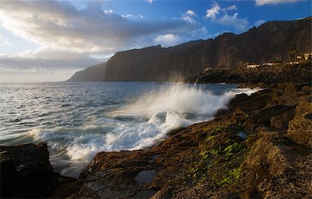 Tenerife ocean coast near Los Gigantes, big cliffs Stock Photo - Budget Royalty-Free & Subscription, Code: 400-04328404