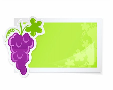 shopping in health store vitamins - sticker with grapes cluster vector illustration isolated on white background Stock Photo - Budget Royalty-Free & Subscription, Code: 400-04328416