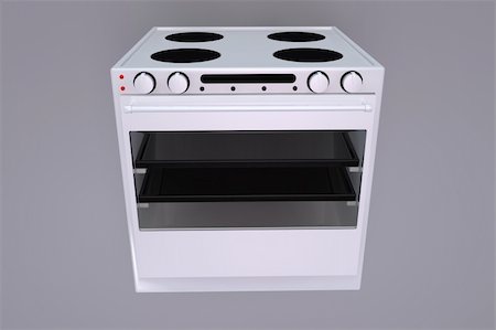 simsearch:400-05134463,k - Illustration of a 3d rendered oven on grey background Stock Photo - Budget Royalty-Free & Subscription, Code: 400-04328433