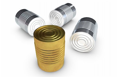 empty food can - Gold tin can in 3D Stock Photo - Budget Royalty-Free & Subscription, Code: 400-04328513