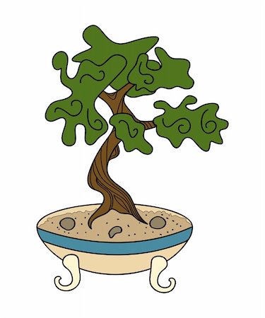 vector japanese style bonsai Stock Photo - Budget Royalty-Free & Subscription, Code: 400-04328723