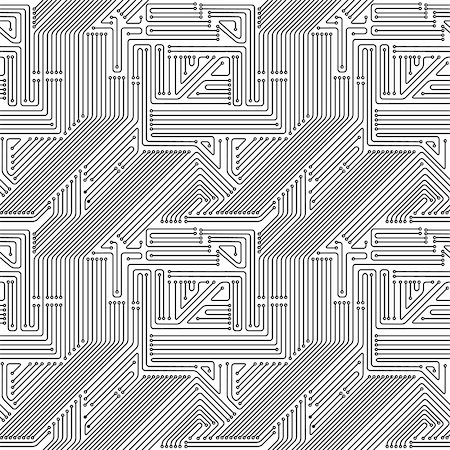 Computer circuit board seamless pattern. Computer electronic technology vector background. Stock Photo - Budget Royalty-Free & Subscription, Code: 400-04328779