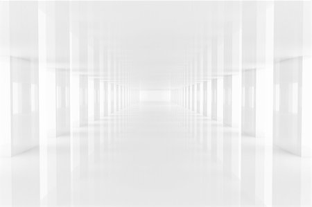 Three dimensional rendering white passage mirroring on floor Stock Photo - Budget Royalty-Free & Subscription, Code: 400-04328846