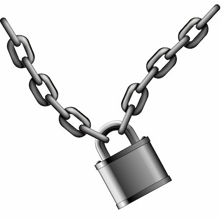simsearch:400-03972147,k - illustration of padlock with chain on isolated background Stockbilder - Microstock & Abonnement, Bildnummer: 400-04328964