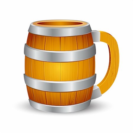 illustration of wooden beer mug on isolated background Stock Photo - Budget Royalty-Free & Subscription, Code: 400-04329007