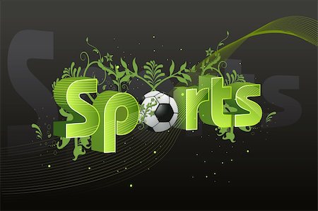 football play drawing - illustration of floral sport card with football on abstract background Stock Photo - Budget Royalty-Free & Subscription, Code: 400-04329019