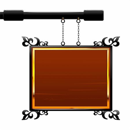 simsearch:400-04819459,k - illustration of hanging wooden board on isolated background Photographie de stock - Aubaine LD & Abonnement, Code: 400-04329023