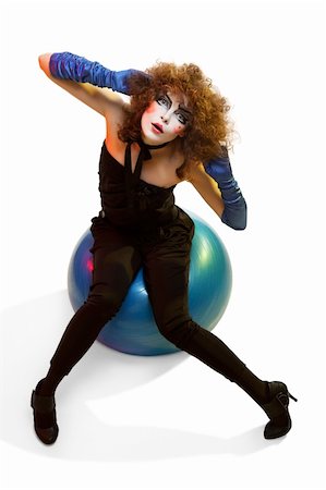Woman mime with theatrical makeup. Studio shot. Stock Photo - Budget Royalty-Free & Subscription, Code: 400-04329057