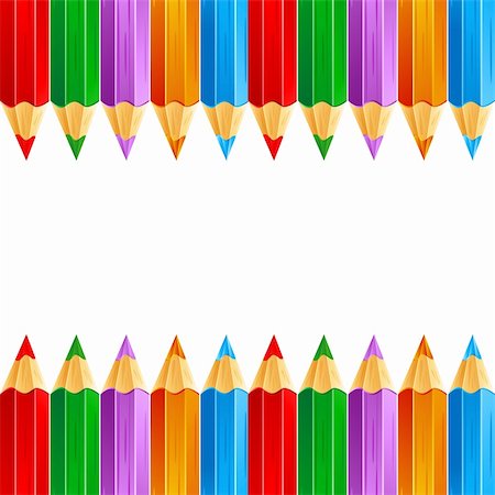 simsearch:400-08295099,k - illustration of row of colorful pencil on white isolated background Fotografie stock - Microstock e Abbonamento, Codice: 400-04329070