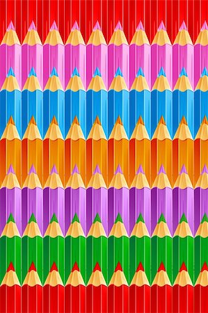 simsearch:400-08295099,k - illustration of row of colorful pencil on white isolated background Fotografie stock - Microstock e Abbonamento, Codice: 400-04329123