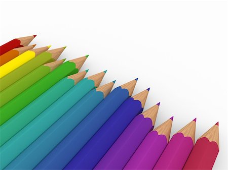 simsearch:400-04822107,k - 3d pencil red blue green yellow purple colorful Stock Photo - Budget Royalty-Free & Subscription, Code: 400-04329162