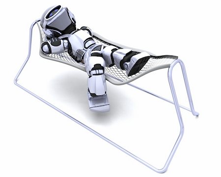 pictures of men sleeping in hammocks - 3D Render of a Robot Lying in a Hammock Stock Photo - Budget Royalty-Free & Subscription, Code: 400-04329386