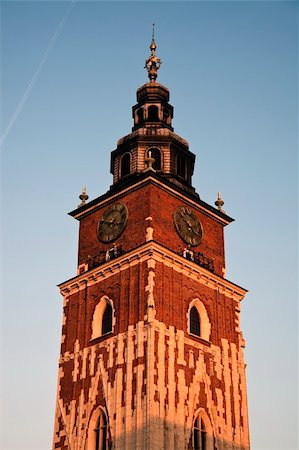 Town Hall Towerin Krakow, Poland. Stock Photo - Budget Royalty-Free & Subscription, Code: 400-04329554