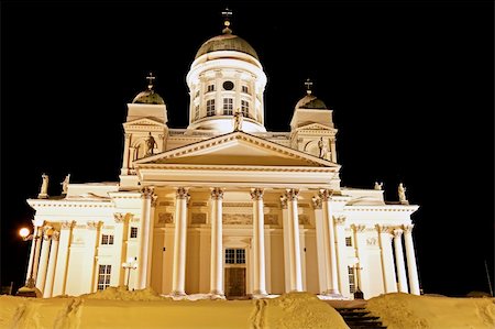 Black Night in Helsinki. Beatiful Lutheran Cathedral Stock Photo - Budget Royalty-Free & Subscription, Code: 400-04329565