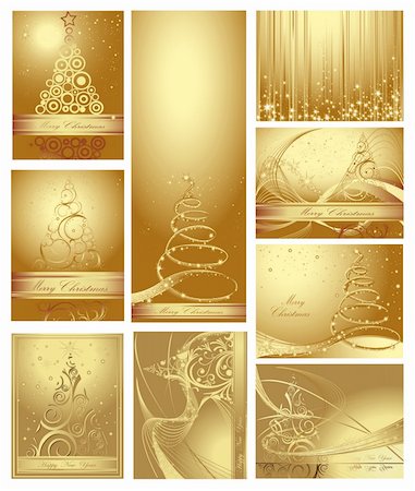 Merry Christmas and Happy New Year collection Stock Photo - Budget Royalty-Free & Subscription, Code: 400-04329702