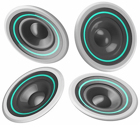 electric bass white background - sound speakers at different view angles Stock Photo - Budget Royalty-Free & Subscription, Code: 400-04329770