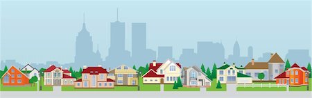 City houses. Vector illustration for you design Stock Photo - Budget Royalty-Free & Subscription, Code: 400-04329874